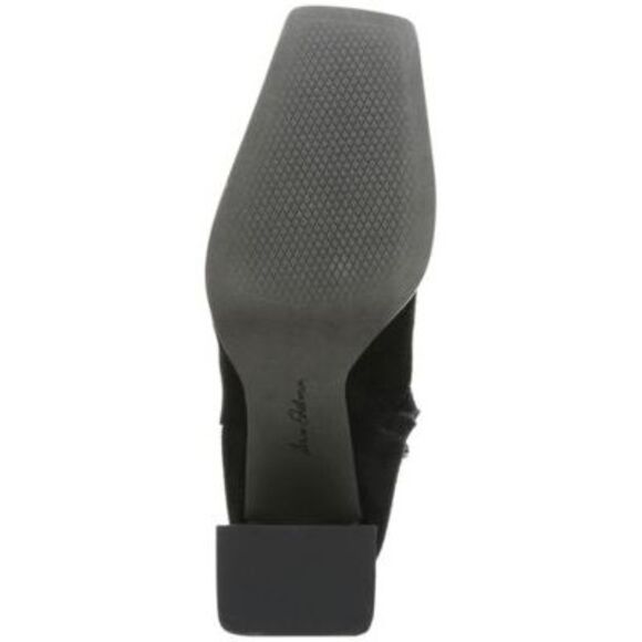 NWT SAM EDELMAN Womens Black Ivette Square Toe Block Heel Leather Booties 7.5 M - Picture 4 of 5